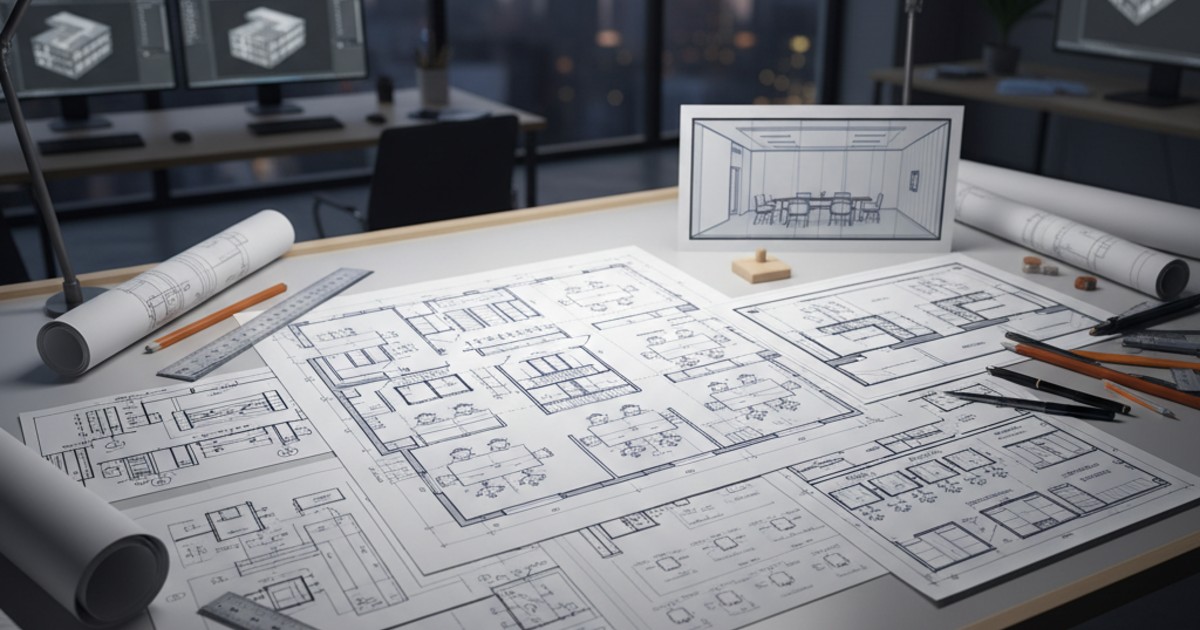 Các loại bản vẽ văn phòng làm việc phổ biến hiện nay