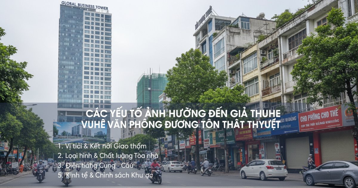 Các yếu tố ảnh hưởng đến giá thuê văn phòng đường Tôn Thất Thuyết
