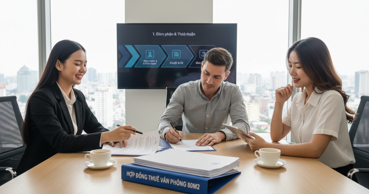 Quy trình ký kết hợp đồng cho thuê văn phòng 80m2 nhanh chóng