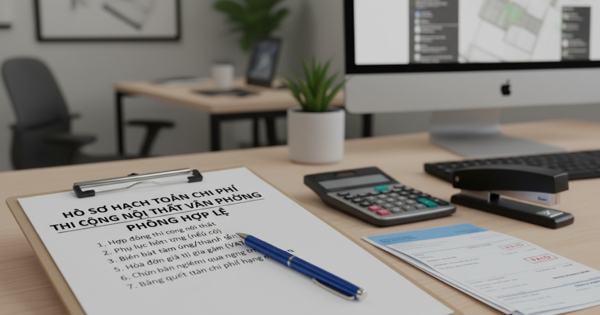 Hồ sơ cần chuẩn bị để hạch toán chi phí thi công nội thất văn phòng hợp lệ