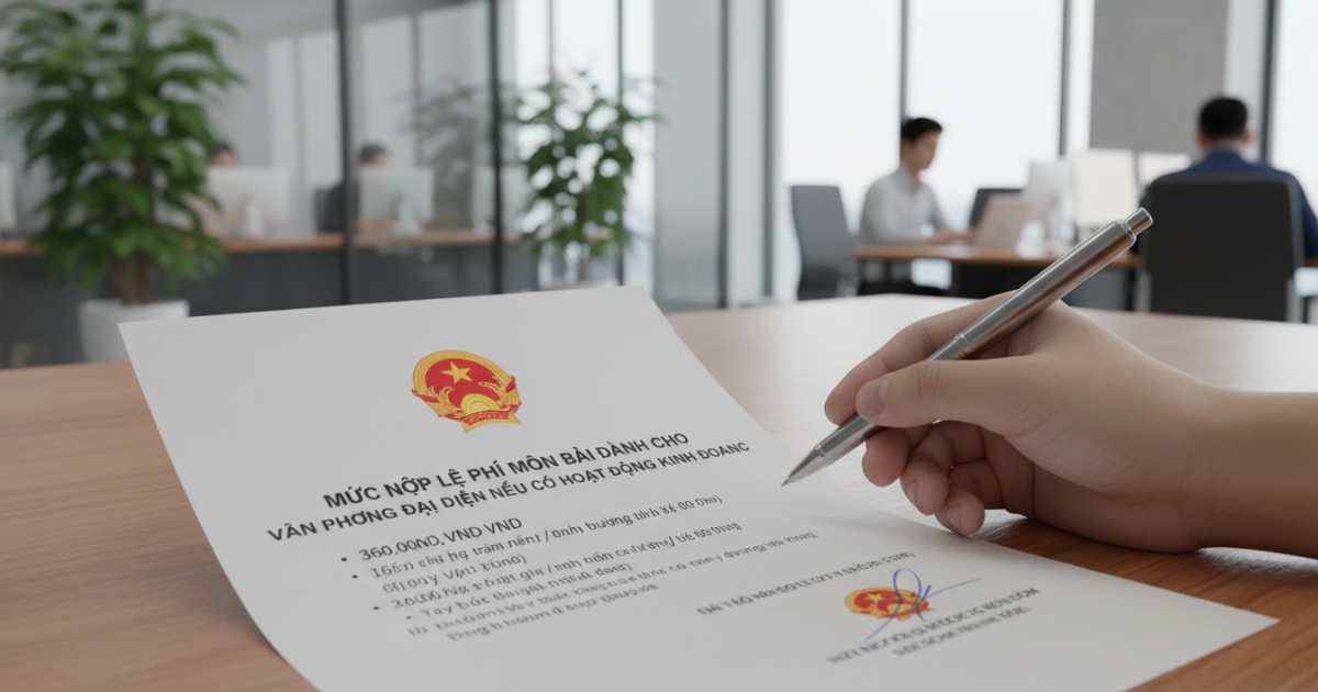 Mức nộp lệ phí môn bài dành cho văn phòng đại diện nếu có hoạt động kinh doanh