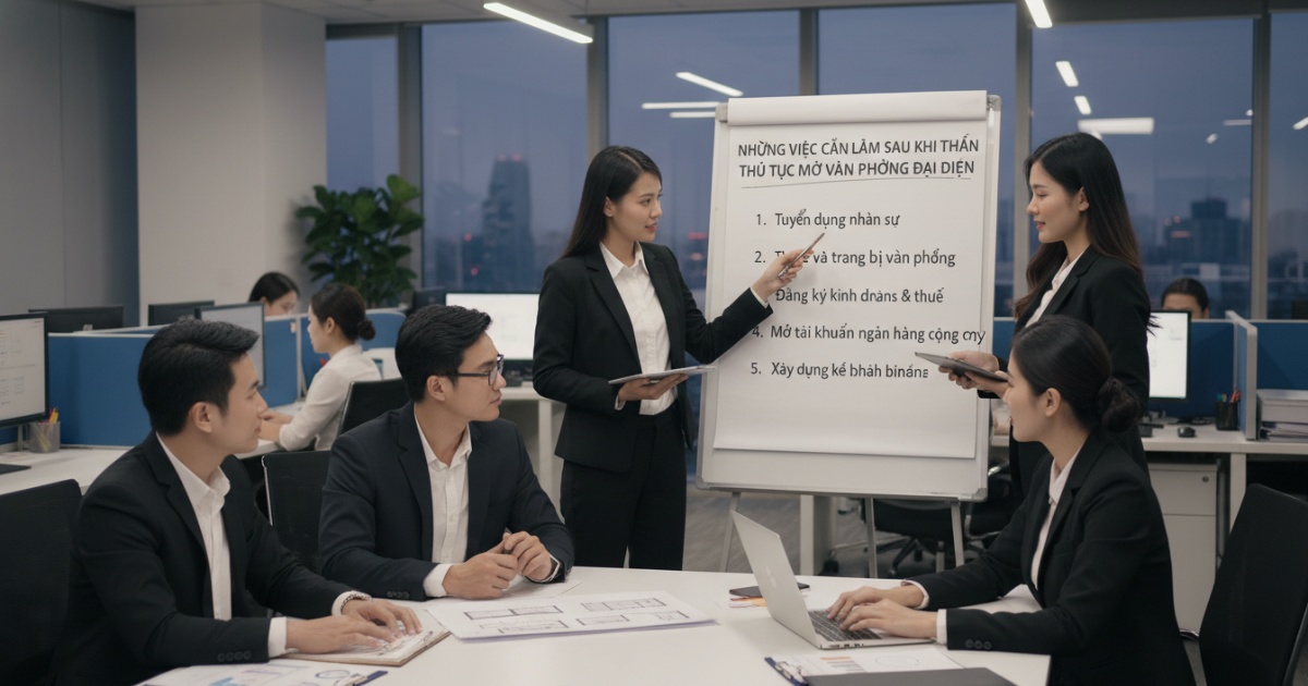 Những việc cần làm sau khi hoàn thành thủ tục mở văn phòng đại diện