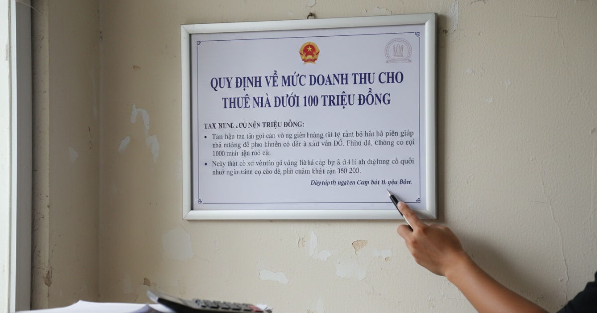 Quy định về mức doanh thu cho thuê nhà dưới 100 triệu đồng