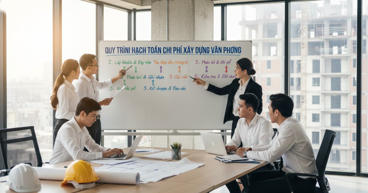 Quy trình các bước hạch toán chi phí xây dựng văn phòng