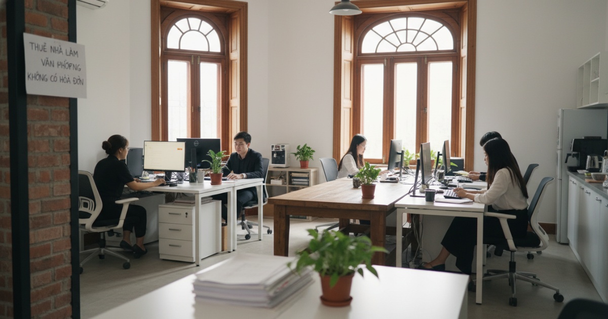 thuê nhà làm văn phòng không có hóa đơn