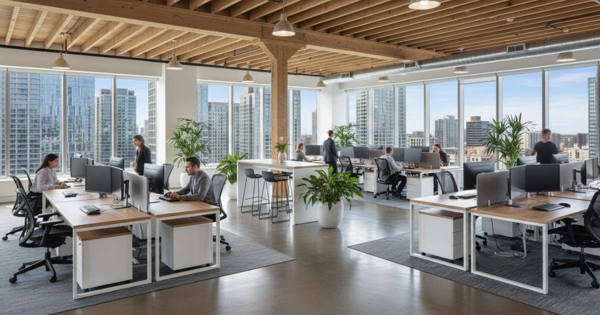 bố trí văn phòng theo không gian mở 2