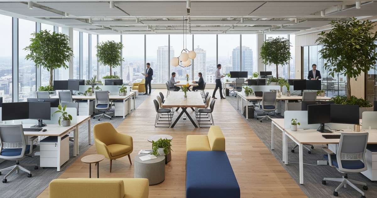 bố trí văn phòng theo không gian mở