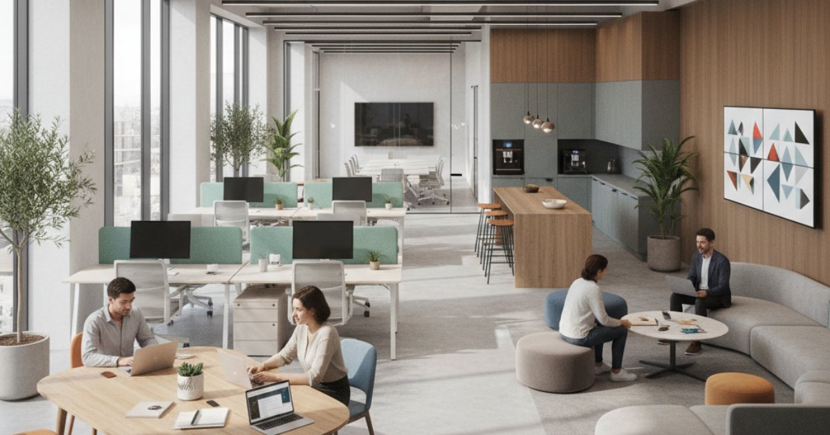 Cách bố trí các khu vực trong thiết kế văn phòng 200m2