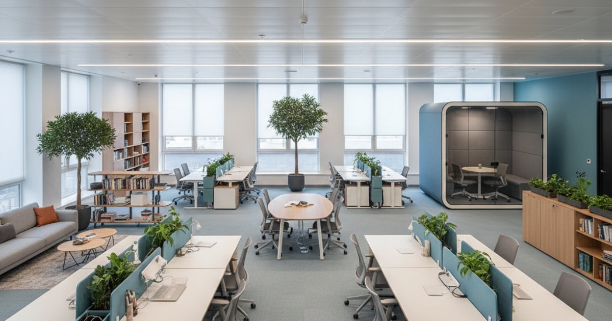 Cách bố trí nội thất thiết kế văn phòng 100m2 khoa học