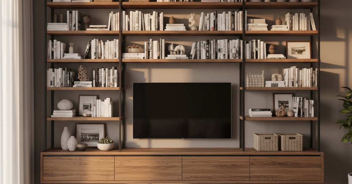 Sử dụng kệ trang trí để tối ưu diện tích và lưu trữ