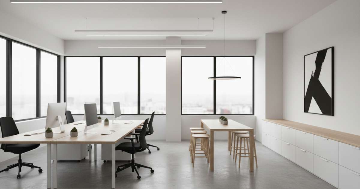 thiết kế nội thất văn phòng phong cách tối giản 2