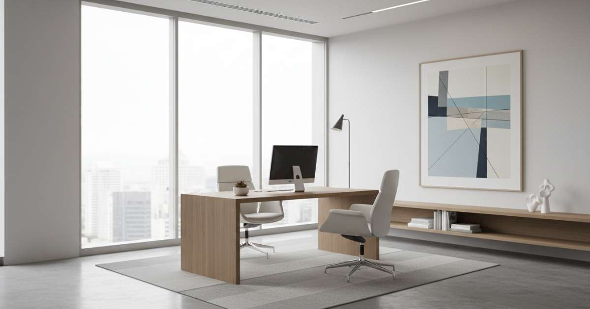 thiết kế nội thất văn phòng phong cách tối giản