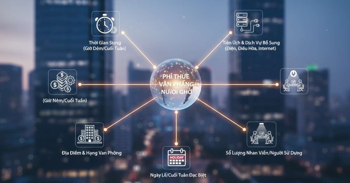 Những yếu tố trực tiếp ảnh hưởng đến mức phí thuê văn phòng ngoài giờ